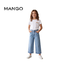 MANGO DENIM PAPERBAG BLUE WITH RAW HEM