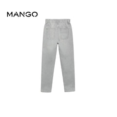 MANGO DENIM LIGHT GREY WITH BUTTON DETAIL