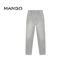 MANGO DENIM LIGHT GREY WITH BUTTON DETAIL