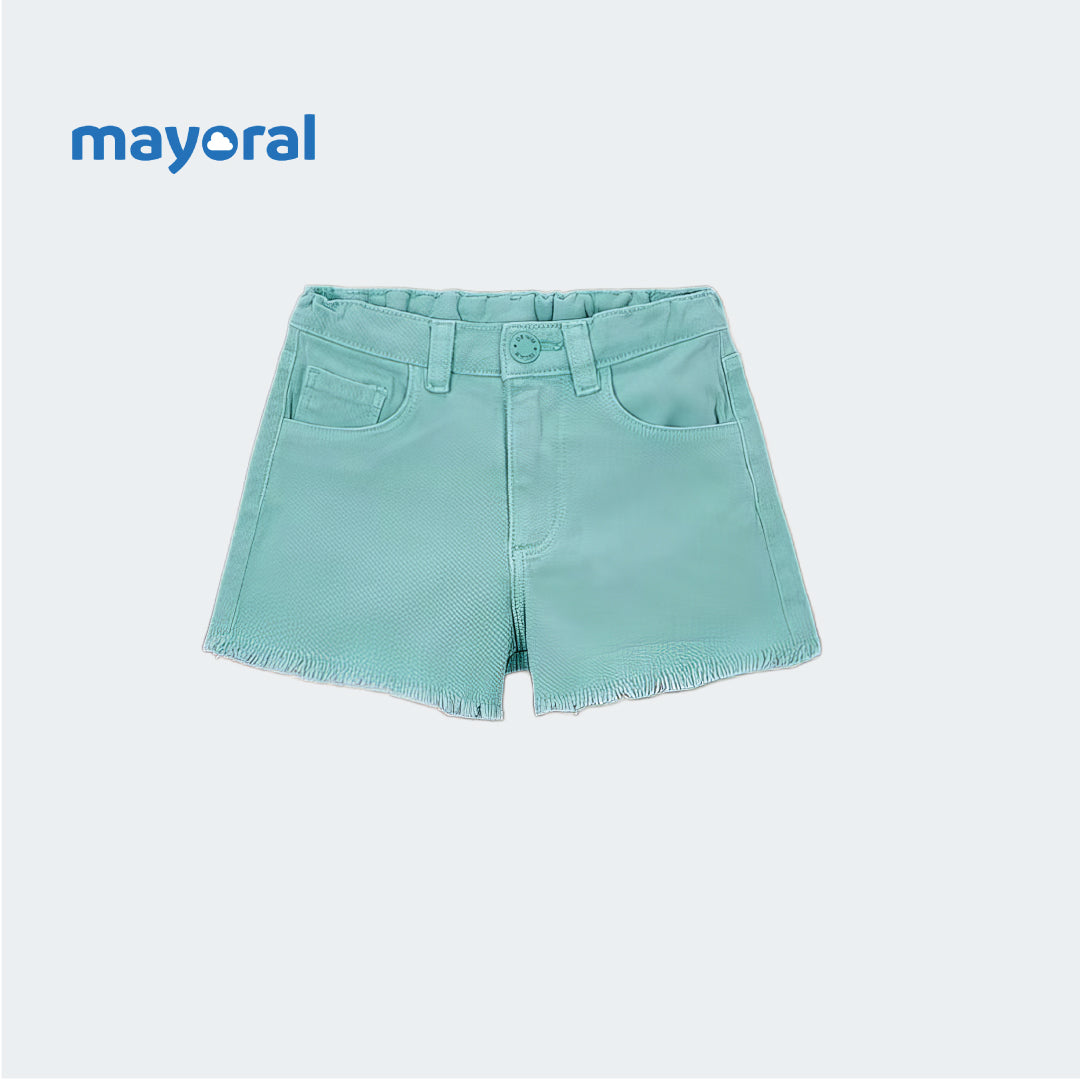 MAYORAL DENIM SHORTS PASTEL AQUA