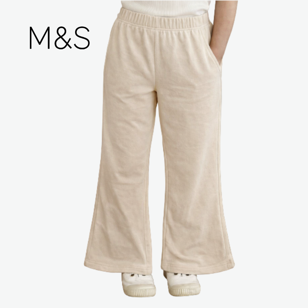 M&S PANTS FLARED BEIGE
