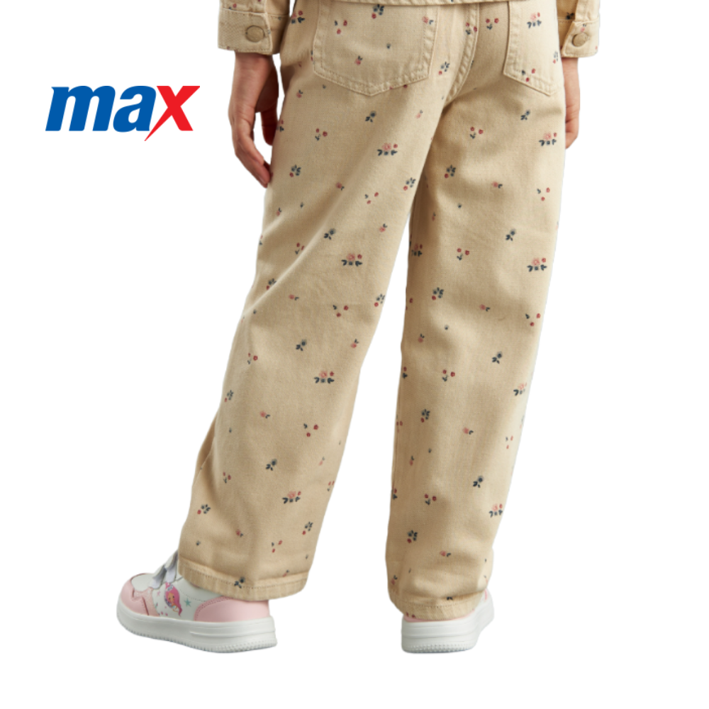 MAX BEIGE DENIM WITH FLORAL PRINT