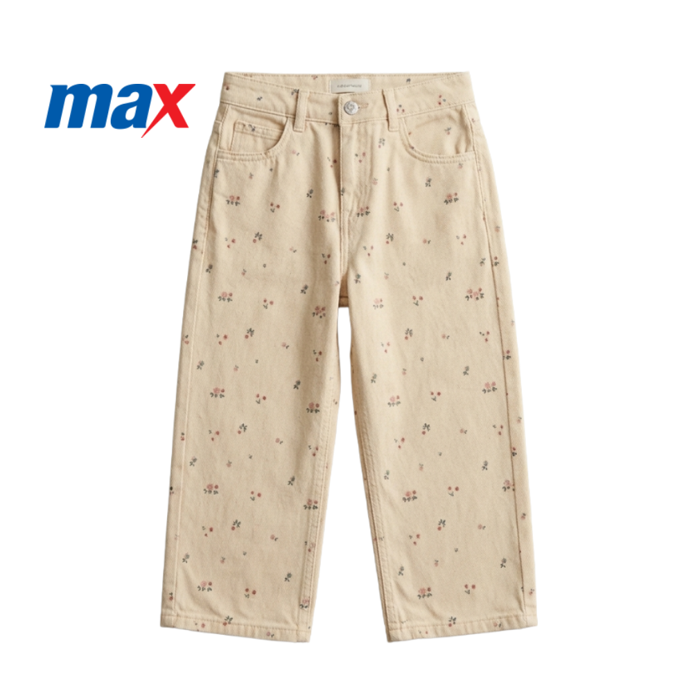 MAX BEIGE DENIM WITH FLORAL PRINT