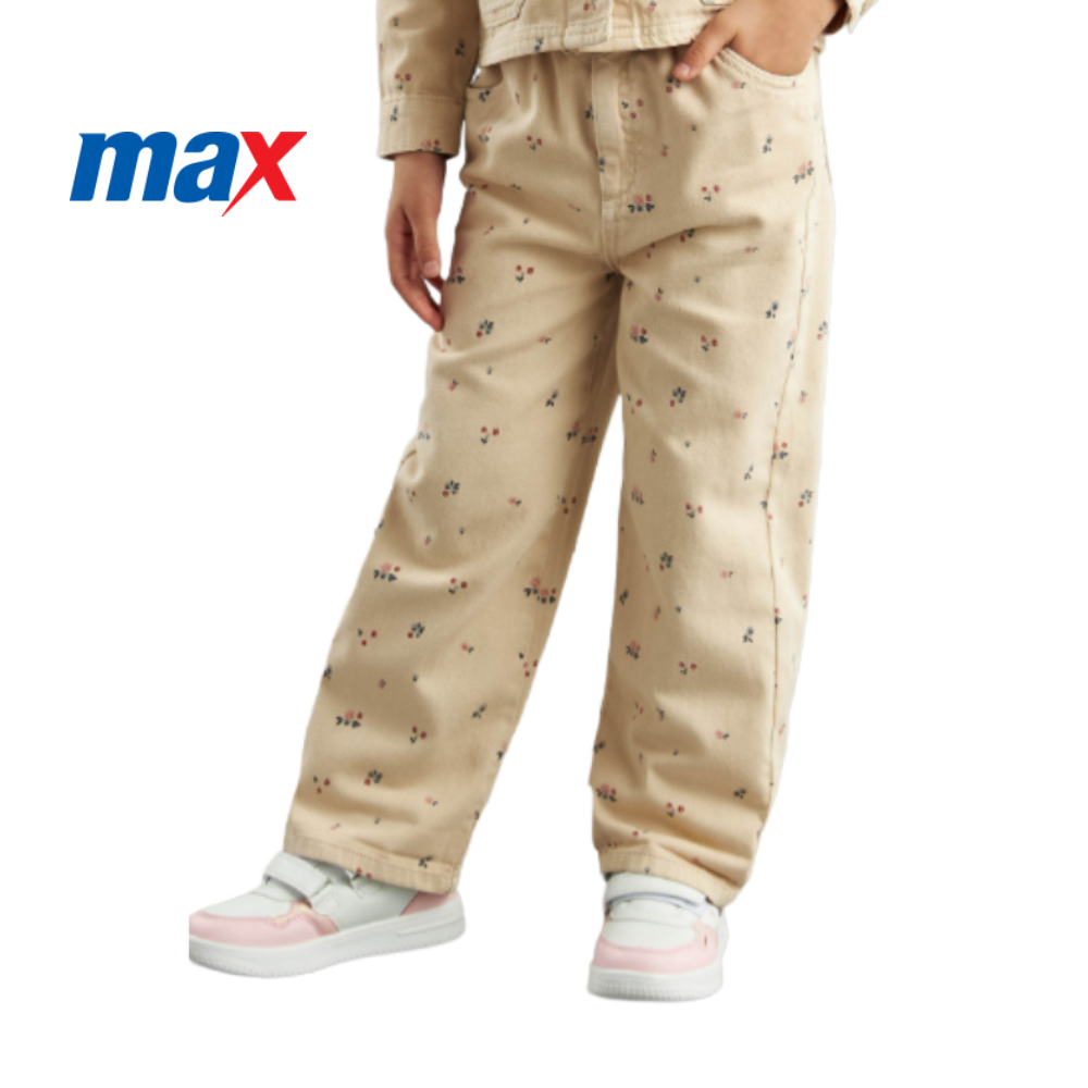 MAX BEIGE DENIM WITH FLORAL PRINT
