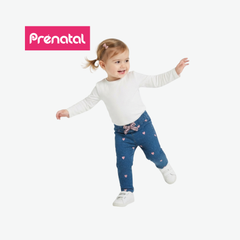 PRÉNATAL DARK BLUE HEART-PRINT DENIM LEGGINGS
