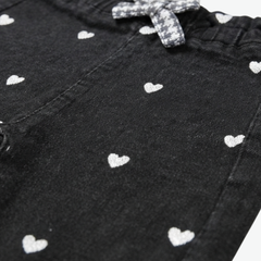 PRÉNATAL BLACK HEART-PRINT DENIM PANTS