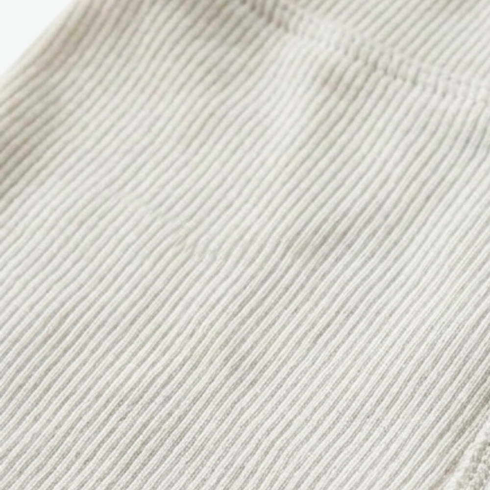 ZARA OFF-WHITE RIBBED WARM LEGGINGS