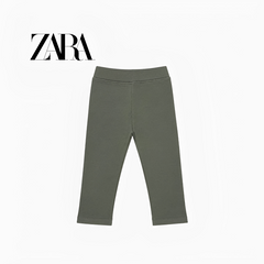 ZARA KHAKI GREEN WAFFLE KNIT WARM LEGGINGS