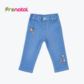 PRENATAL DENIM LIGHT BLUE- WITH FLOWERS