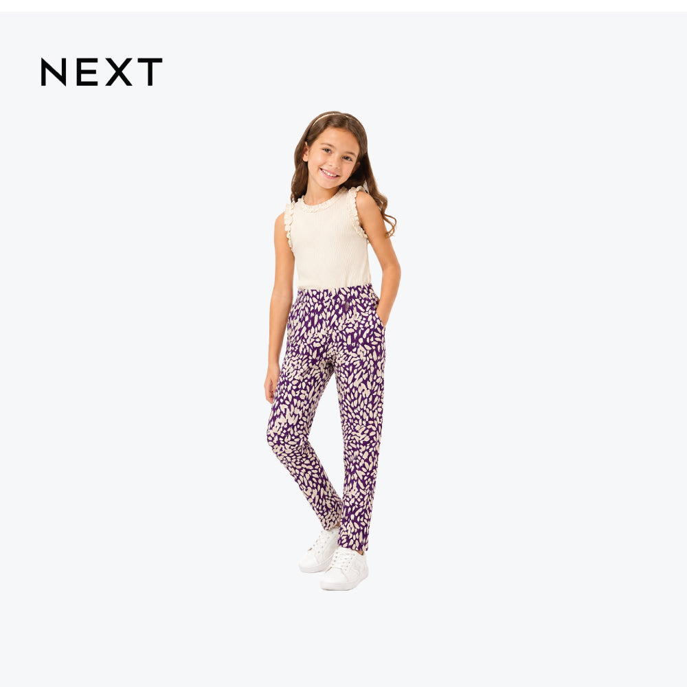 M&S TIGHTS PRINTED PURPLE AND WHITE