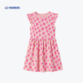 FROCK LIGHT PINK WITH DARK PINK DAISIES