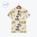 JUNIORS POLO BEIGE YELLOW CALLIGRAPHY