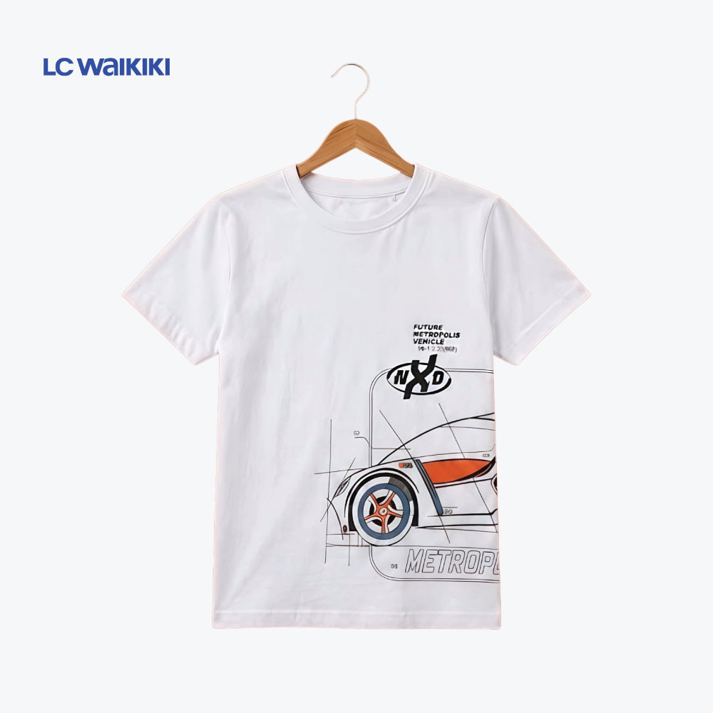 LC WAIKIKI T-SHIRT WHITE 'FUTURE METROPOLIS'