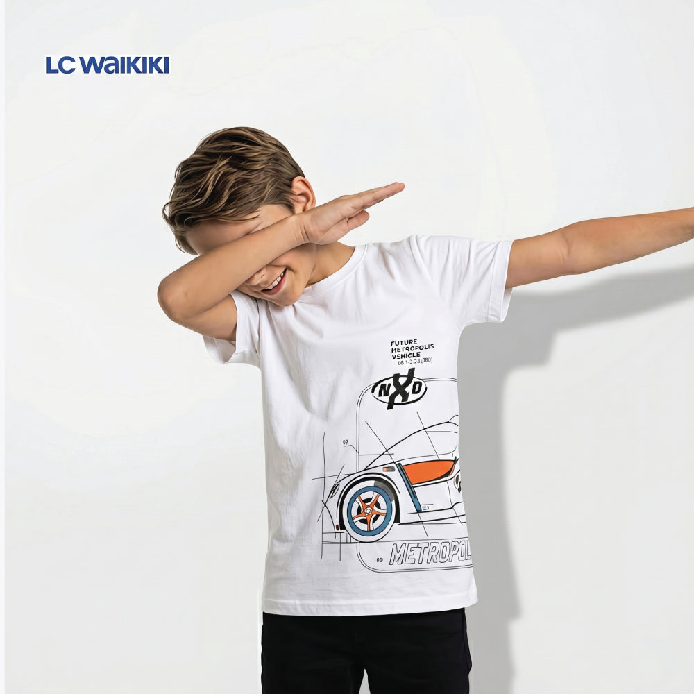LC WAIKIKI T-SHIRT WHITE 'FUTURE METROPOLIS'