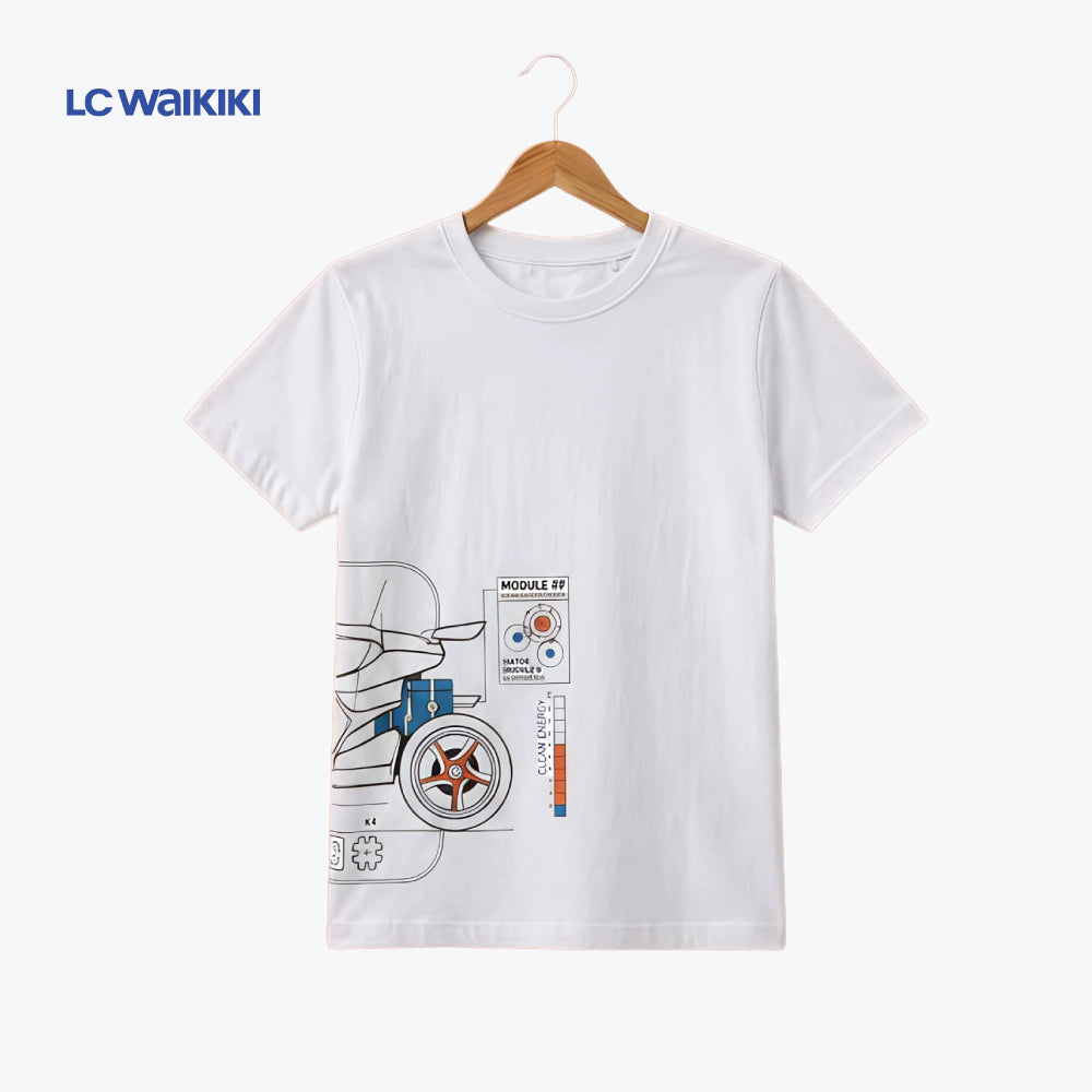LC WAIKIKI T-SHIRT WHITE 'FUTURE METROPOLIS'
