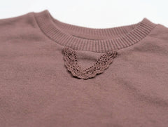 ZARA MAUVE PINK EMBROIDERED CREWNECK SWEATSHIRT