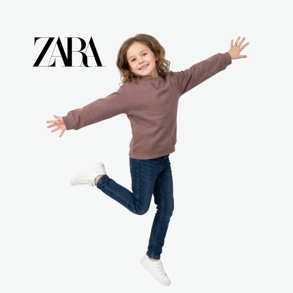 ZARA MAUVE PINK EMBROIDERED CREWNECK SWEATSHIRT