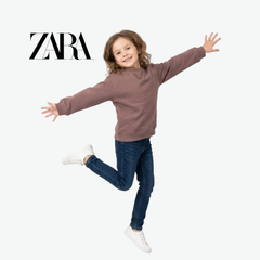 ZARA MAUVE PINK EMBROIDERED CREWNECK SWEATSHIRT