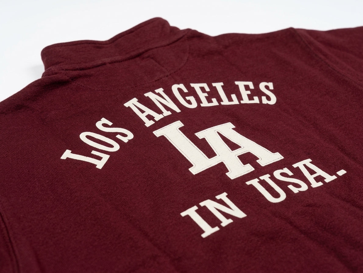ZARA MAROON LA HALF-ZIP SWEATSHIRT
