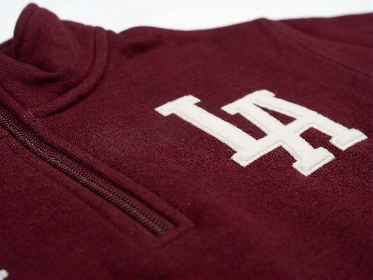 ZARA MAROON LA HALF-ZIP SWEATSHIRT