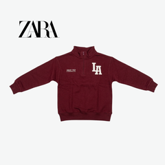 ZARA MAROON LA HALF-ZIP SWEATSHIRT