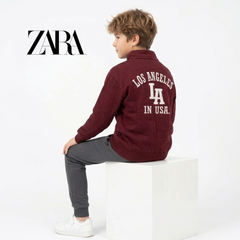 ZARA MAROON LA HALF-ZIP SWEATSHIRT