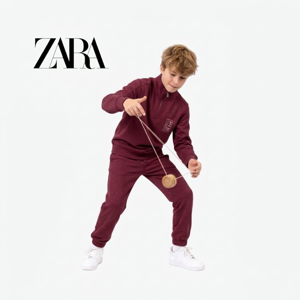 ZARA MAROON APP.ED 2-PIECE TRACKSUIT CO-ORD SET