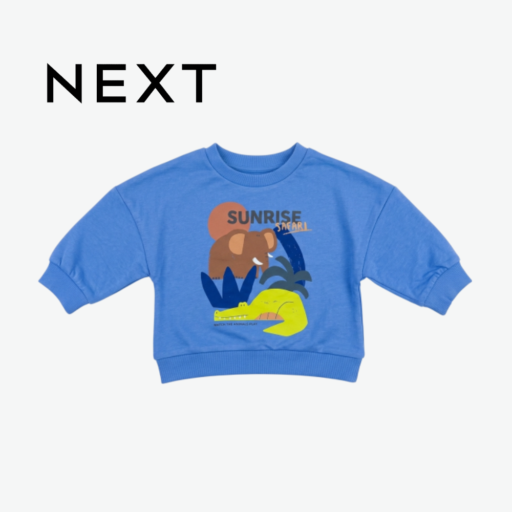 NEXT BLUE SUNRISE SAFARI GRAPHIC SWEATSHIRT
