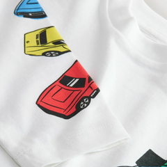 HOT WHEELS WHITE RACING CARS GRAPHIC T-SHIRT