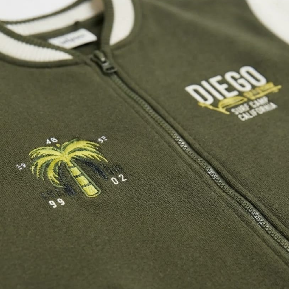 LEFTIES OLIVE GREEN DIEGO VARSITY JACKET