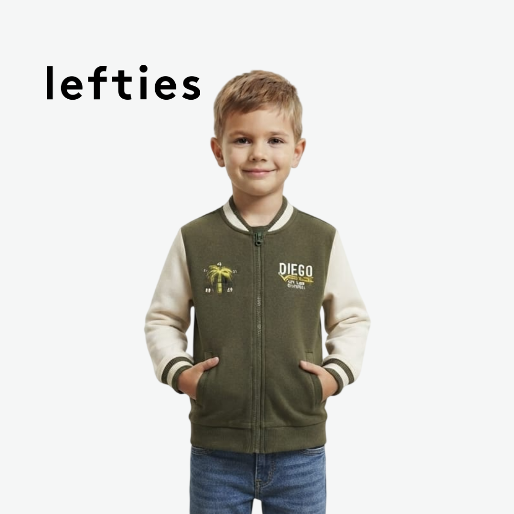 LEFTIES OLIVE GREEN DIEGO VARSITY JACKET