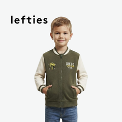 LEFTIES OLIVE GREEN DIEGO VARSITY JACKET