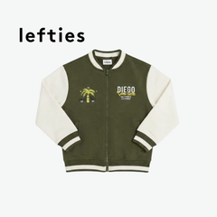 LEFTIES OLIVE GREEN DIEGO VARSITY JACKET