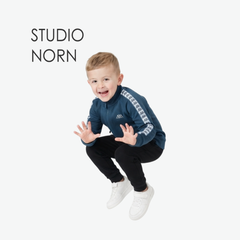 STUDIO NORN BLUE TAPE-DETAIL ZIP JACKET