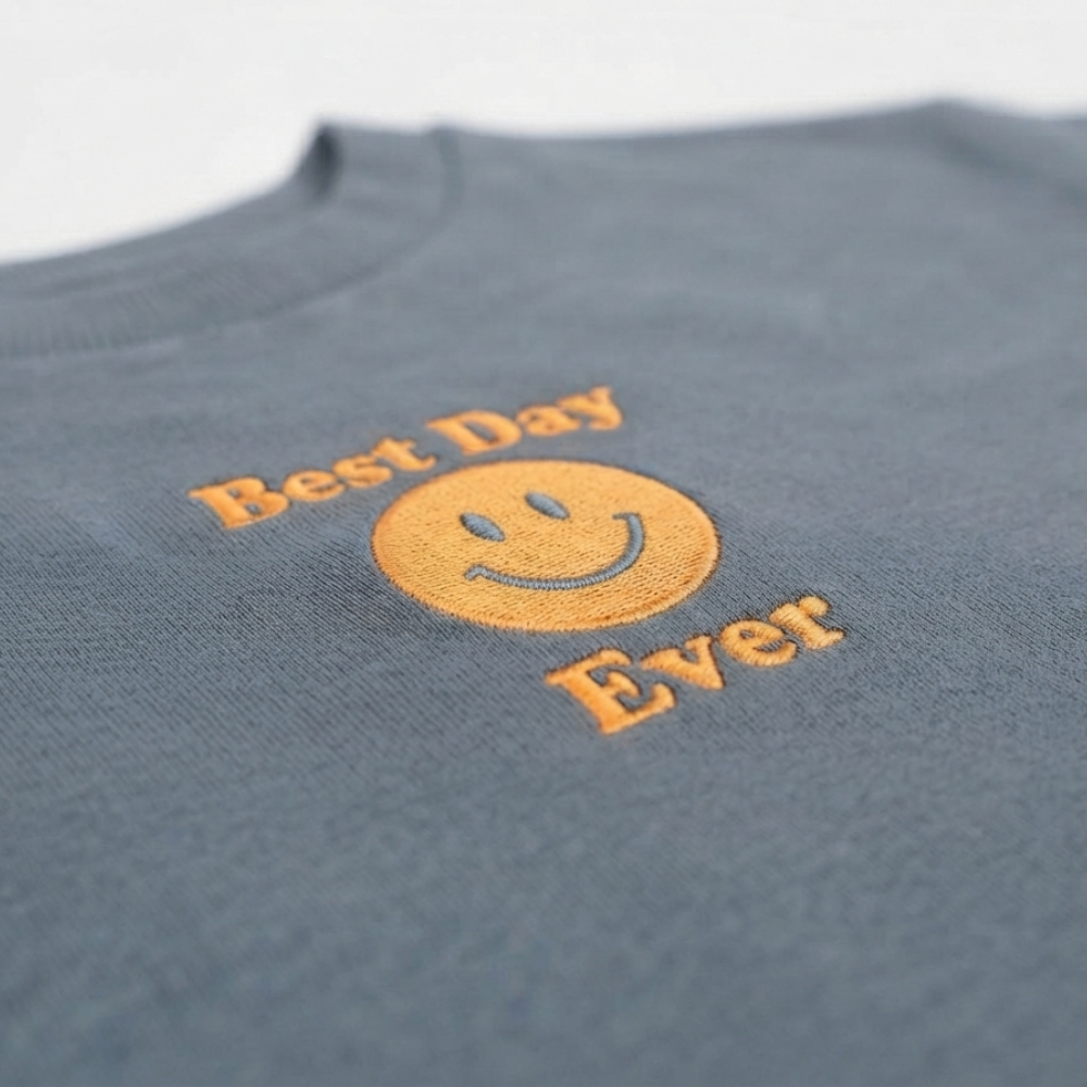 NEXT "BEST DAY EVER" SLATE BLUE T-SHIRT