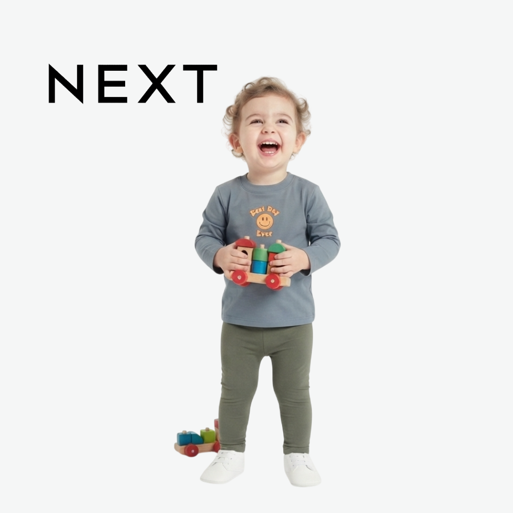 NEXT "BEST DAY EVER" SLATE BLUE T-SHIRT