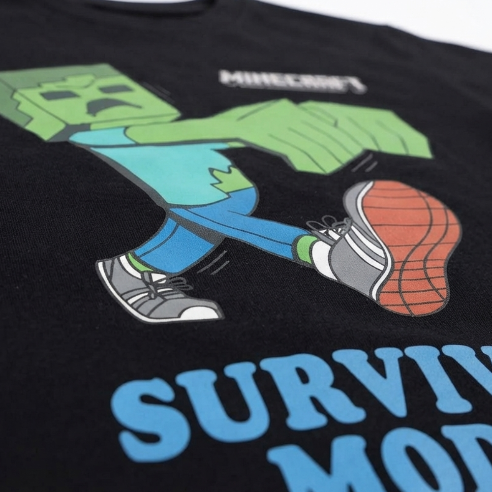 NEXT MINECRAFT "SURVIVAL MODE" BLACK LONG-SLEEVE T-SHIRT