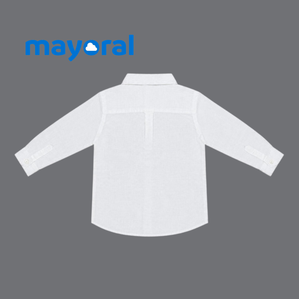 MAYORAL PLAIN WHITE LONG-SLEEVE SHIRT
