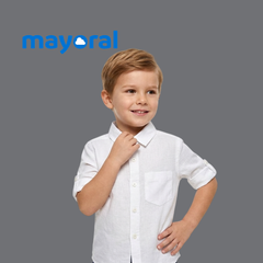 MAYORAL PLAIN WHITE LONG-SLEEVE SHIRT