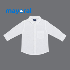 MAYORAL PLAIN WHITE LONG-SLEEVE SHIRT