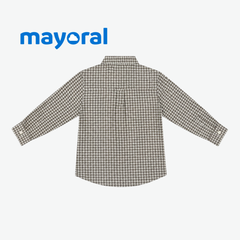 MAYORAL BROWN HOUNDSTOOTH LONG-SLEEVE SHIRT