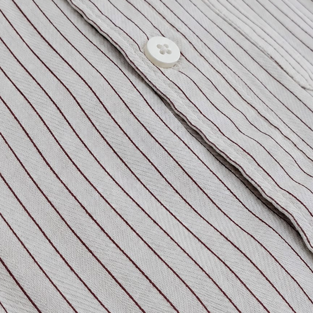 MAYORAL LIGHT BEIGE STRIPED LONG-SLEEVE SHIRT