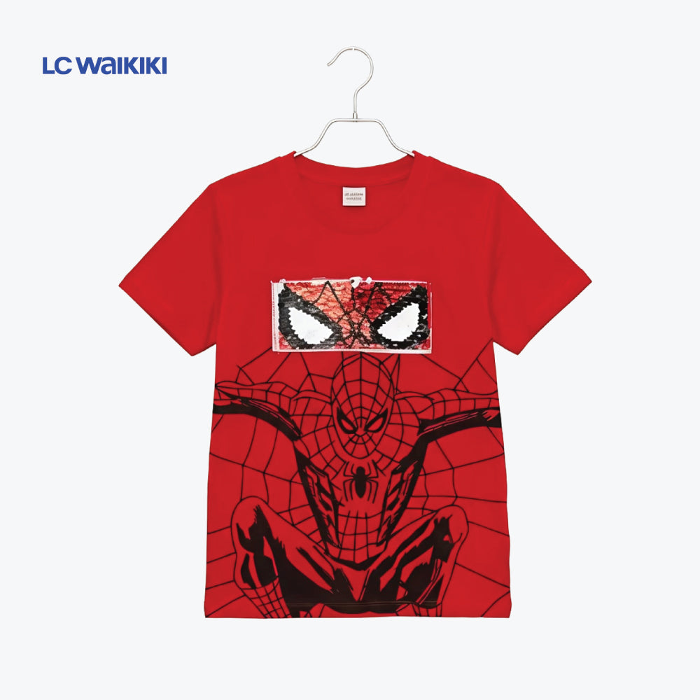 LC WAIKIKI T-SHIRT RED SPIDERMAN-SEQUIN
