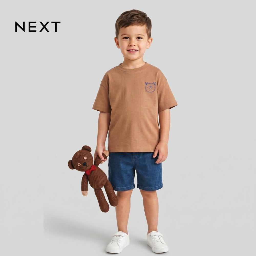 NEXT T-SHIRT BROWN TEDDY