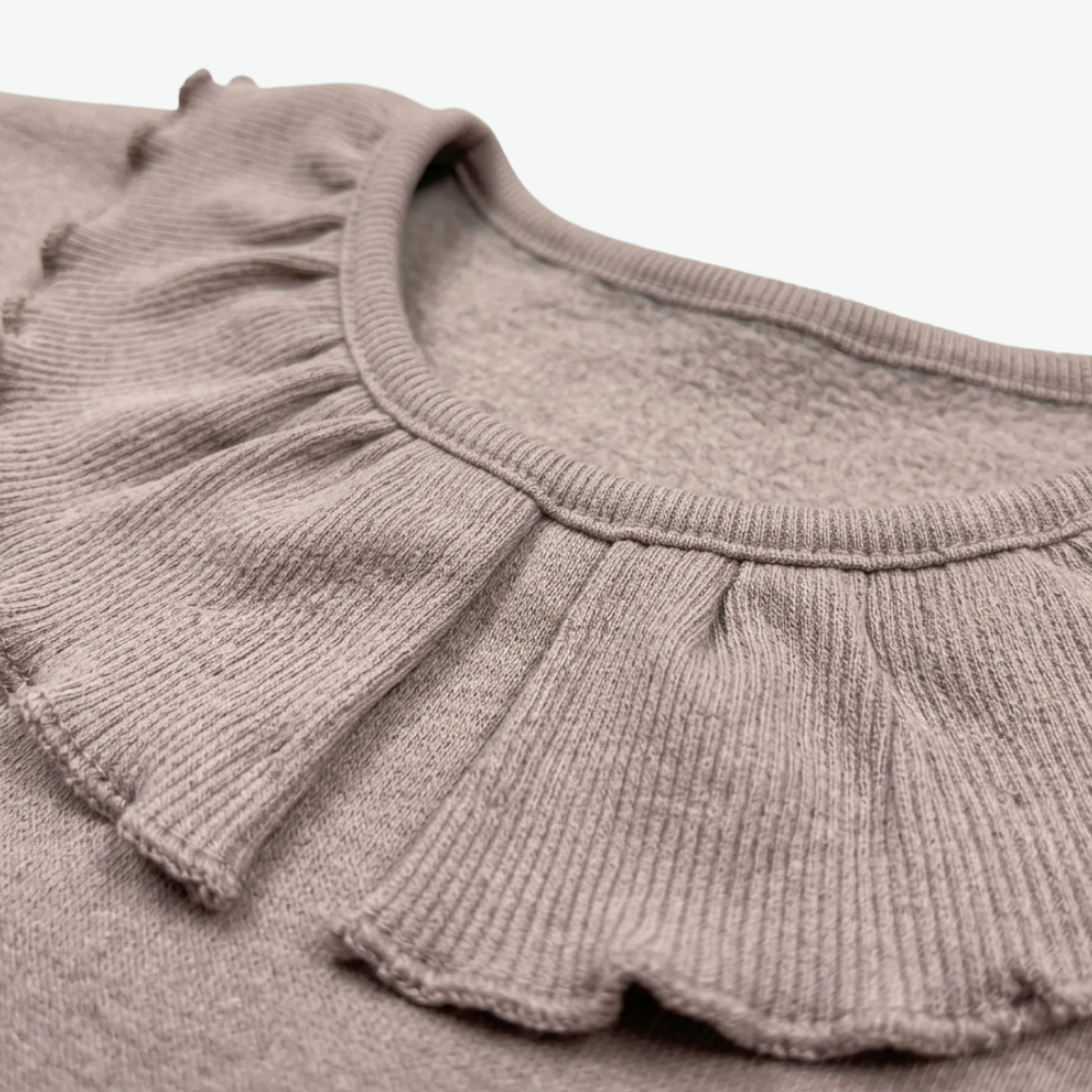 ZARA DUSTY MAUVE RUFFLE COLLAR SWEATSHIRT