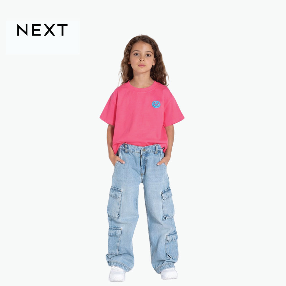 NEXT T-SHIRT PINK WITH SMILE