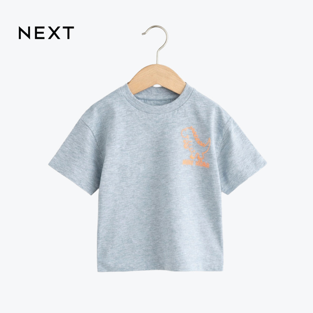 NEXT T-SHIRT GREY WITH ORANGE DINOSAUR
