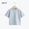 NEXT T-SHIRT GREY WITH ORANGE DINOSAUR