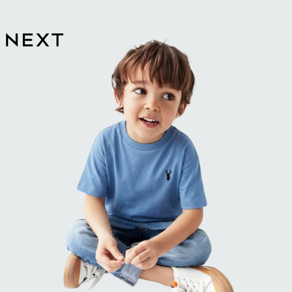 NEXT T-SHIRT LIGHT BLUE WITH STAG