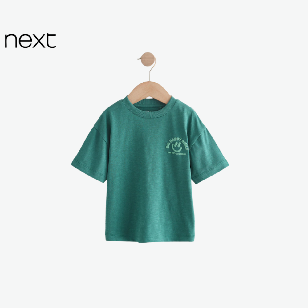 NEXT T-SHIRT PINE GREEN WITH SMILE